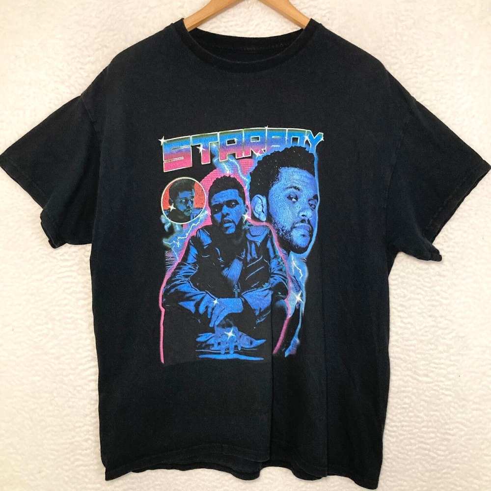 XO The Weekend Starboy Shirt Fits Like‎ L Concert R&B Hip Hop Rap Graphic Tee